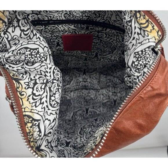 Vintage Hobo Womens Tawny Brown Leather Shoulder Bag Minimalist Boho Retro Indie - Picture 12 of 16